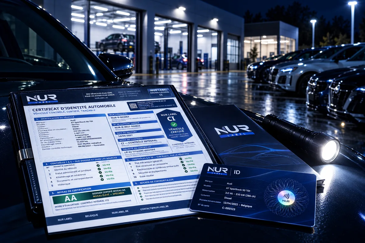 Inspectores de NUR Label controlan un vehículo (imagen ilustrativa).