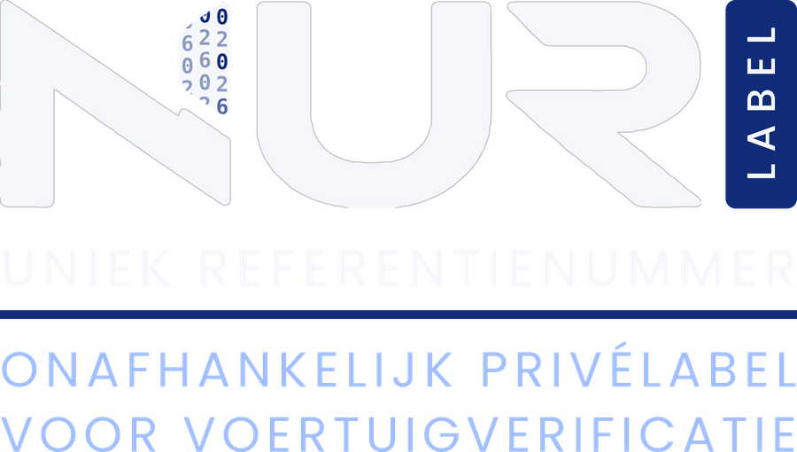 NUR Label — Uniek Referentienummer. Onafhankelijk privélabel voor voertuigverificatie.