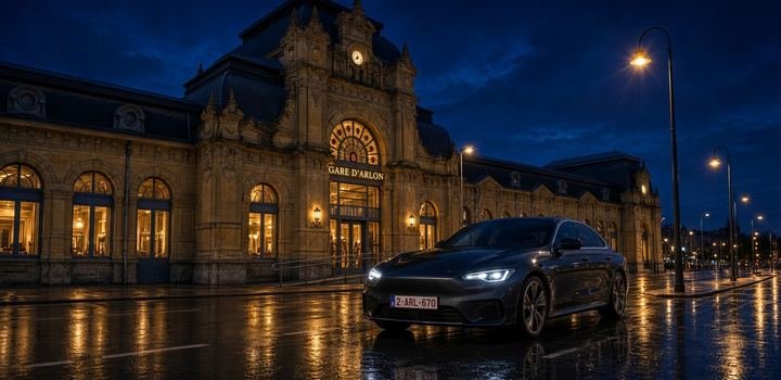 Véhicules à Arlon, de nuit