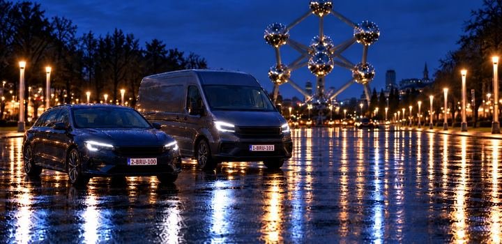 Véhicules à Bruxelles, de nuit
